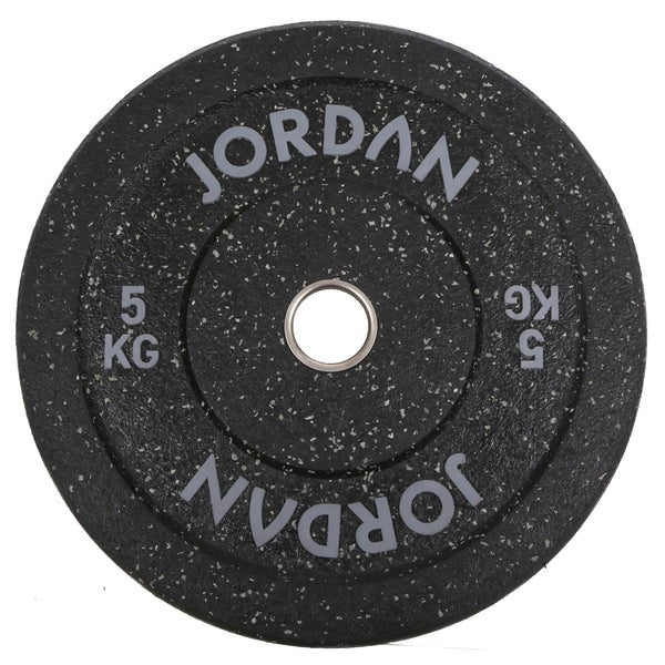 JORDAN HG Black Rubber Bumper Weight Plates - Coloured Fleck - GymSphere