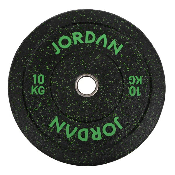 JORDAN HG Black Rubber Bumper Weight Plates - Coloured Fleck - GymSphere