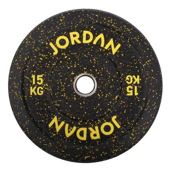 JORDAN HG Black Rubber Bumper Weight Plates - Coloured Fleck - GymSphere