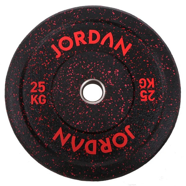 JORDAN HG Black Rubber Bumper Weight Plates - Coloured Fleck - GymSphere