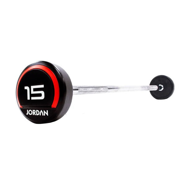 JORDAN Fixed Barbells - Straight Bar Urethane (Red) - GymSphere