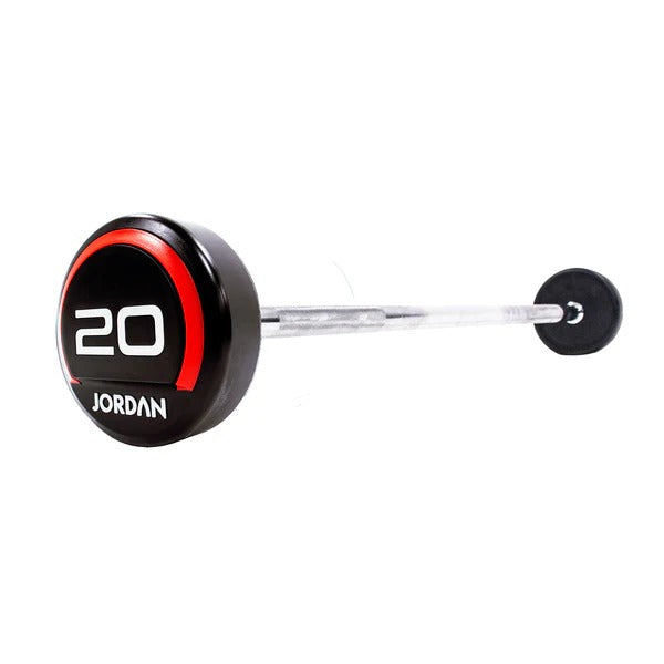 JORDAN Fixed Barbells - Straight Bar Urethane (Red) - GymSphere