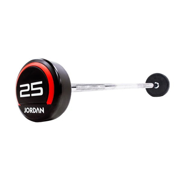 JORDAN Fixed Barbells - Straight Bar Urethane (Red) - GymSphere