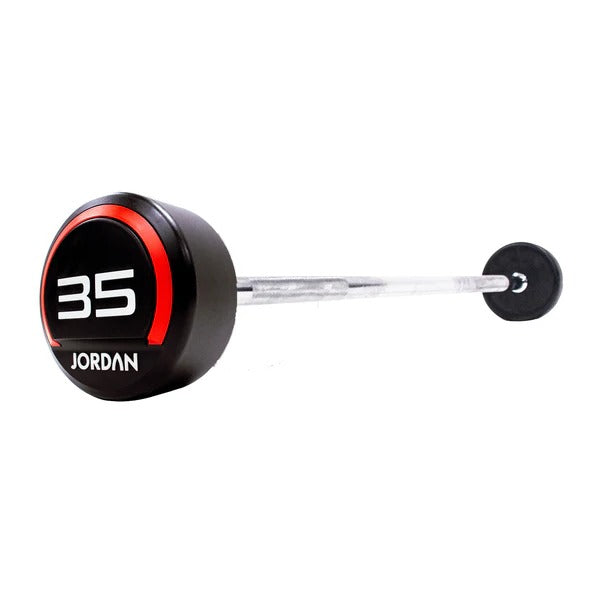JORDAN Fixed Barbells - Straight Bar Urethane (Red) - GymSphere