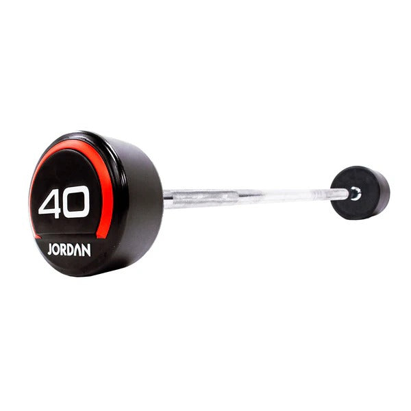 JORDAN Fixed Barbells - Straight Bar Urethane (Red) - GymSphere