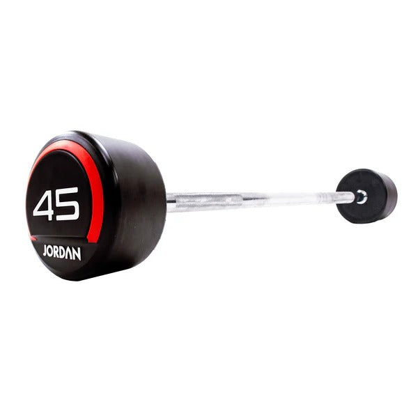 JORDAN Fixed Barbells - Straight Bar Urethane (Red) - GymSphere