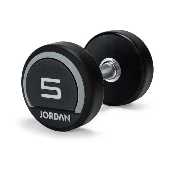 JORDAN Urethane Dumbbells - Up to 75kg (Grey) - GymSphere