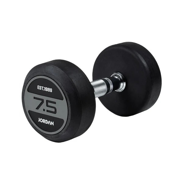 JORDAN Rubber Dumbbells - Up to 50kg (Grey) - GymSphere
