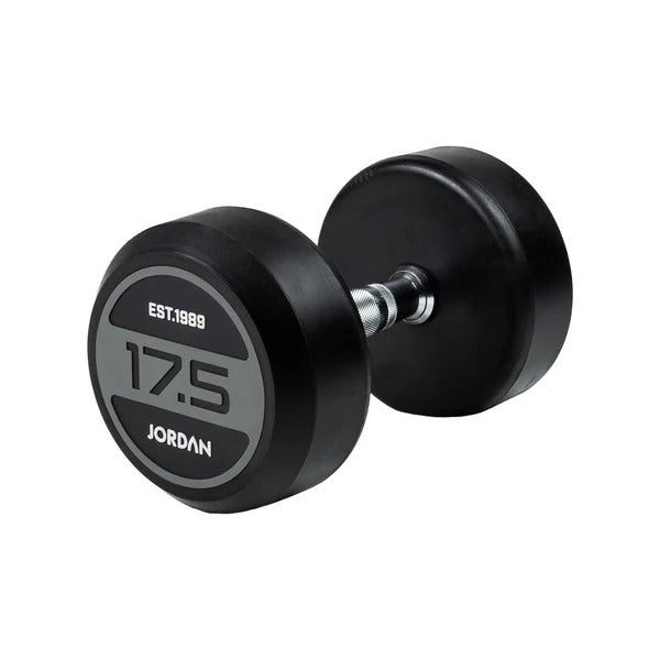 JORDAN Rubber Dumbbells - Up to 50kg (Grey) - GymSphere