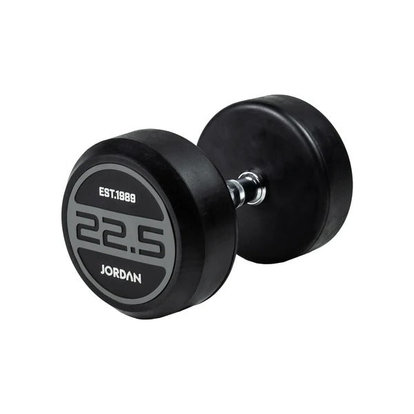 JORDAN Rubber Dumbbells - Up to 50kg (Grey) - GymSphere