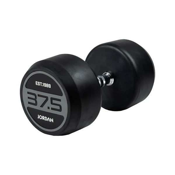 JORDAN Rubber Dumbbells - Up to 50kg (Grey) - GymSphere
