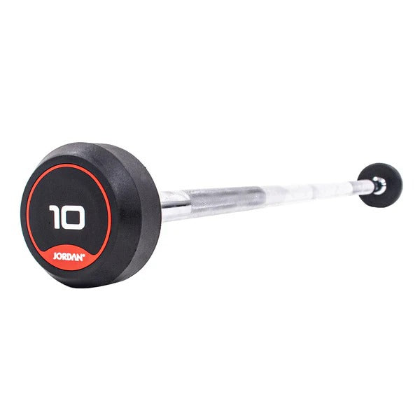 JORDAN Fixed Barbells - Straight Bar Rubber (Red) - GymSphere