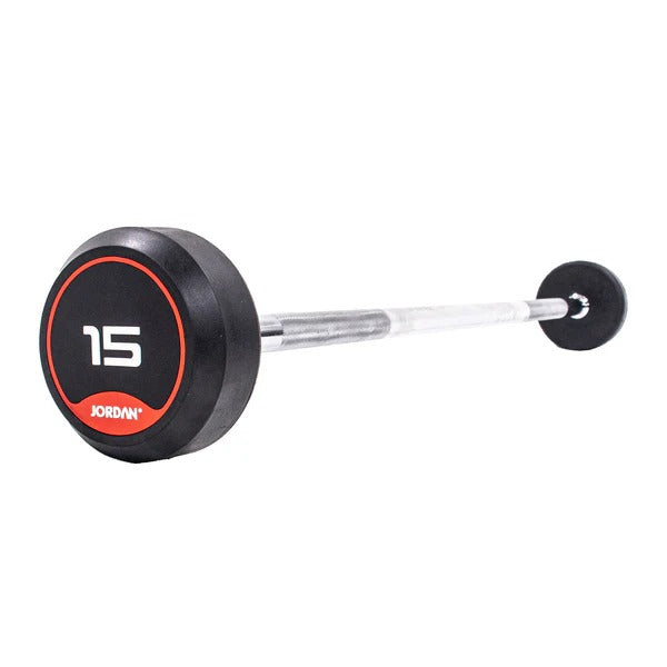 JORDAN Fixed Barbells - Straight Bar Rubber (Red) - GymSphere