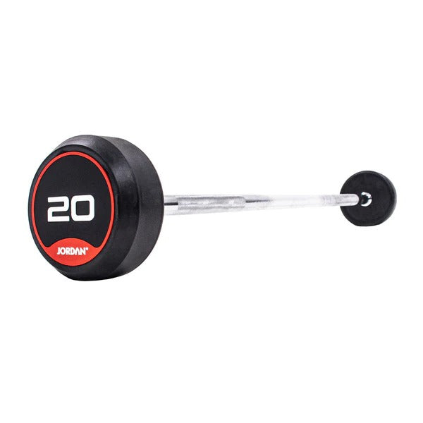 JORDAN Fixed Barbells - Straight Bar Rubber (Red) - GymSphere