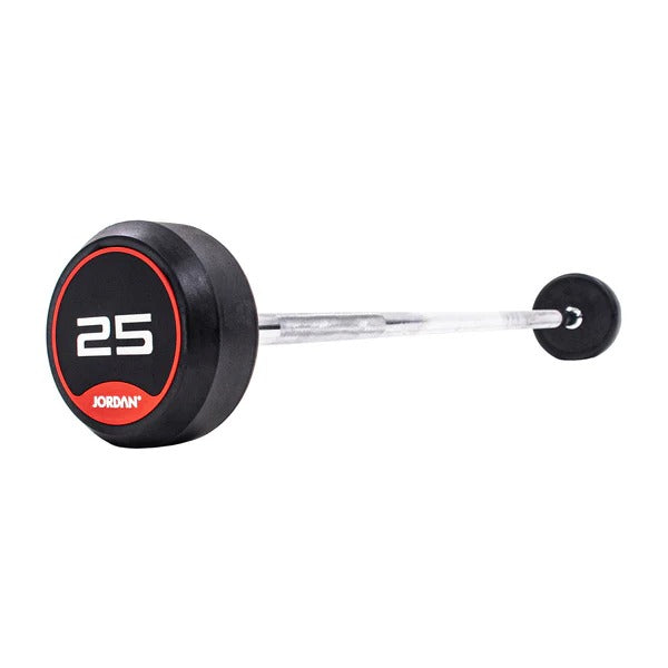 JORDAN Fixed Barbells - Straight Bar Rubber (Red) - GymSphere