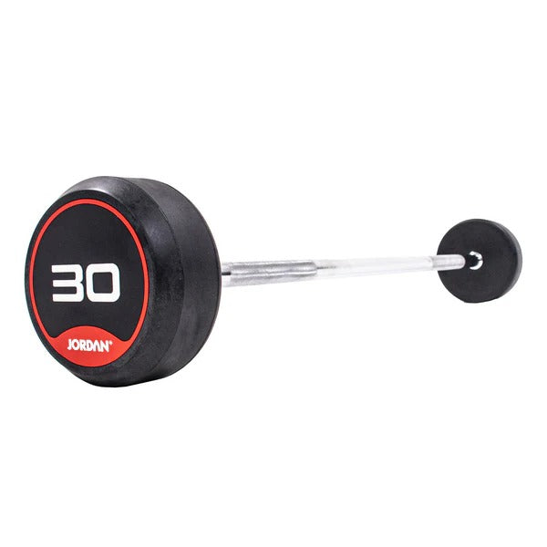 JORDAN Fixed Barbells - Straight Bar Rubber (Red) - GymSphere