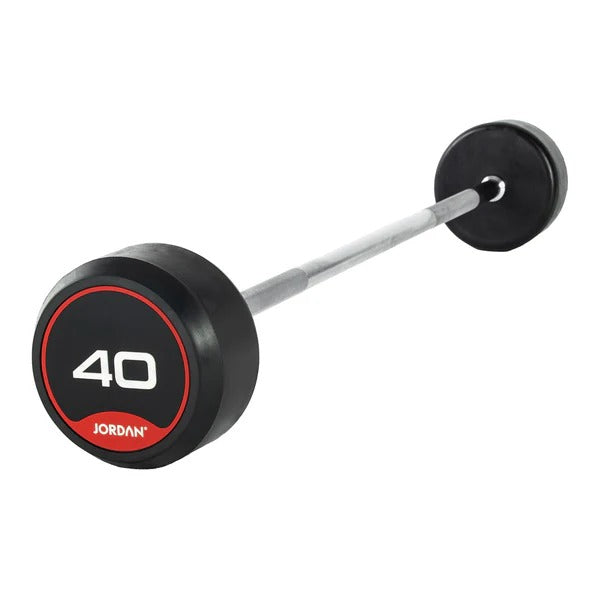 JORDAN Fixed Barbells - Straight Bar Rubber (Red) - GymSphere
