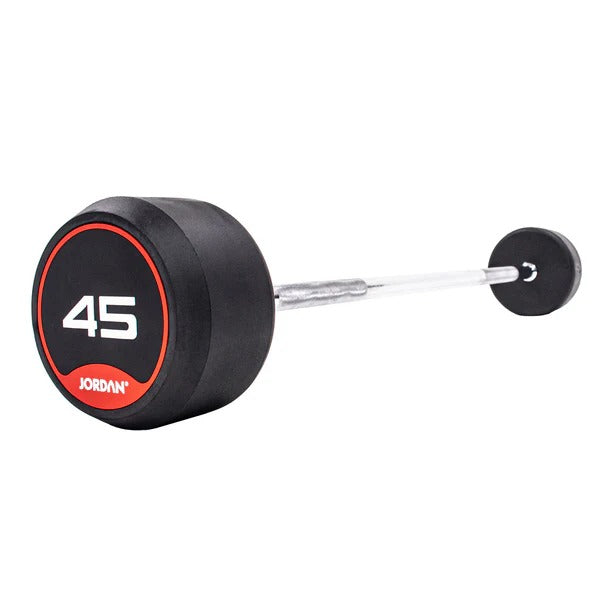 JORDAN Fixed Barbells - Straight Bar Rubber (Red) - GymSphere