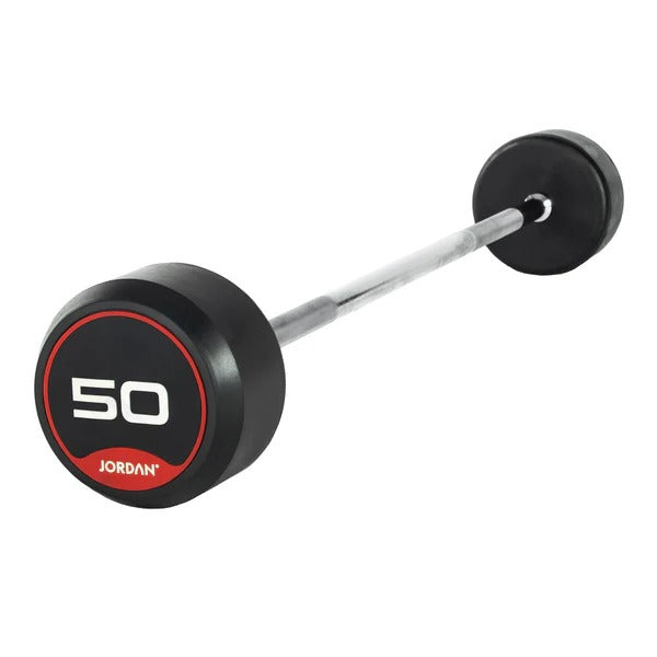 JORDAN Fixed Barbells - Straight Bar Rubber (Red) - GymSphere