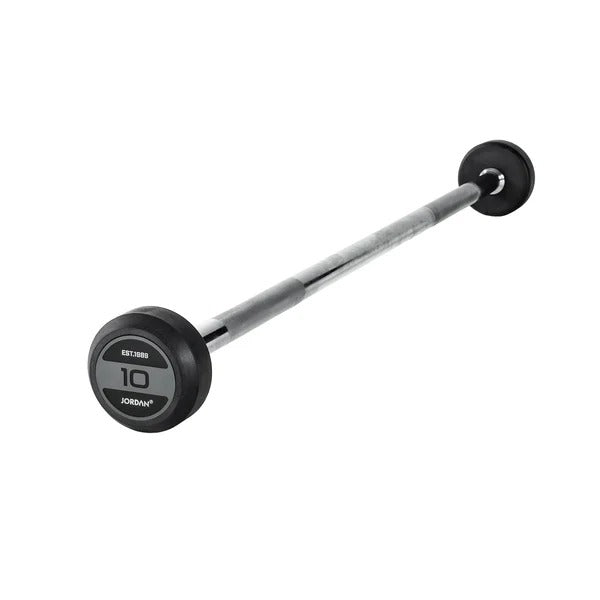 JORDAN Fixed Barbells - Straight Bar Rubber (Grey) - GymSphere