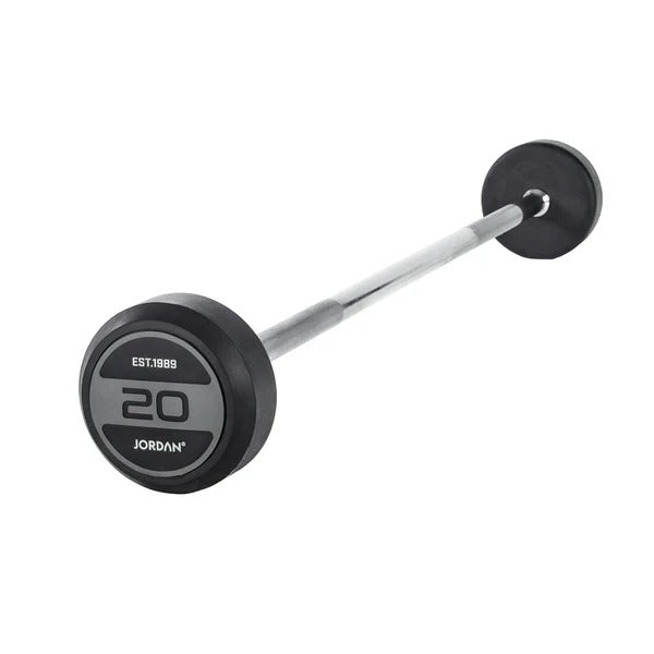 JORDAN Fixed Barbells - Straight Bar Rubber (Grey) - GymSphere