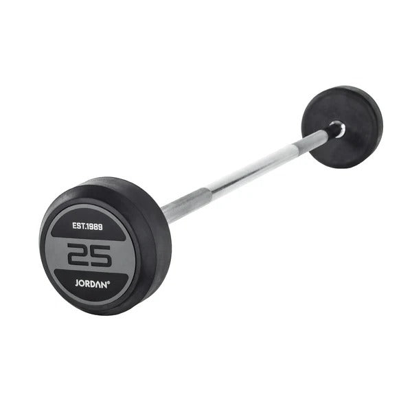 JORDAN Fixed Barbells - Straight Bar Rubber (Grey) - GymSphere