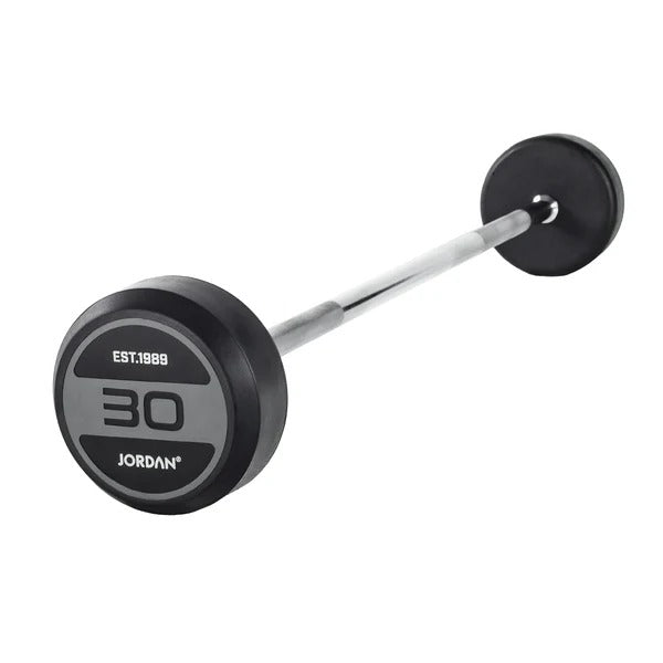JORDAN Fixed Barbells - Straight Bar Rubber (Grey) - GymSphere