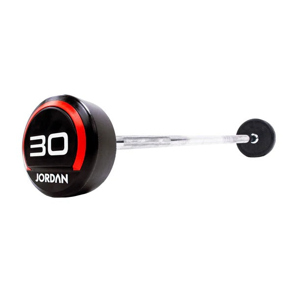 JORDAN Fixed Barbells - Straight Bar Urethane (Red) - GymSphere