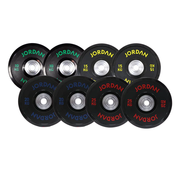 JORDAN Black Urethane Competition Weight Plate - Coloured Text - GymSphere