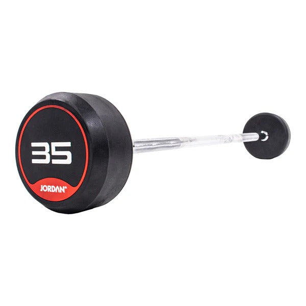 JORDAN Fixed Barbells - Straight Bar Rubber (Red) - GymSphere