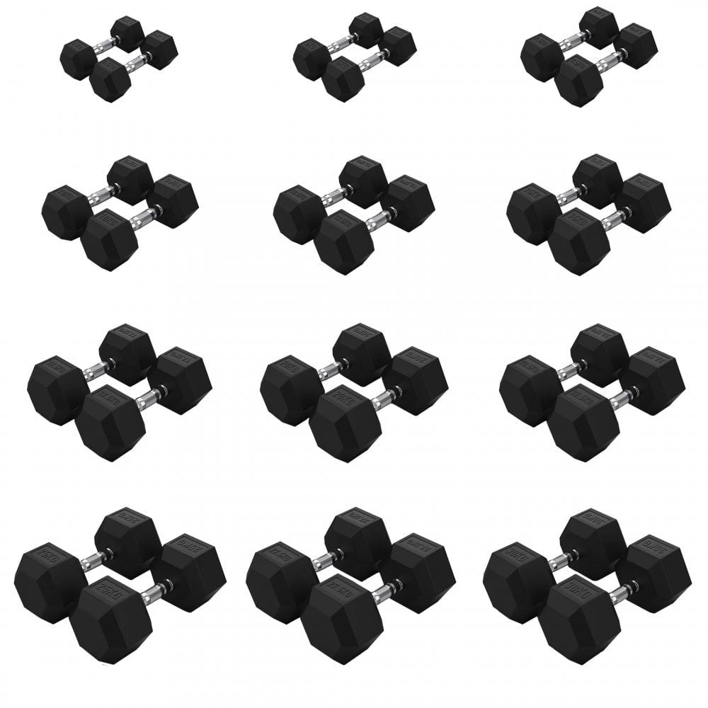 JORDAN JLC HEX Dumbbells - Rubber - GymSphere