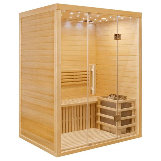 CenturaHeat Traditional Steam 3 Person Indoor Sauna - GymSphere