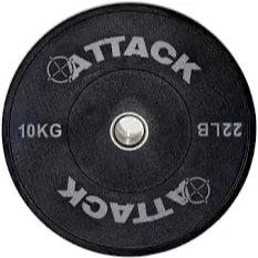 Attack Strength Olympic Solid Rubber Black Bumper Plates - GymSphere