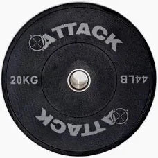 Attack Strength Olympic Solid Rubber Black Bumper Plates - GymSphere