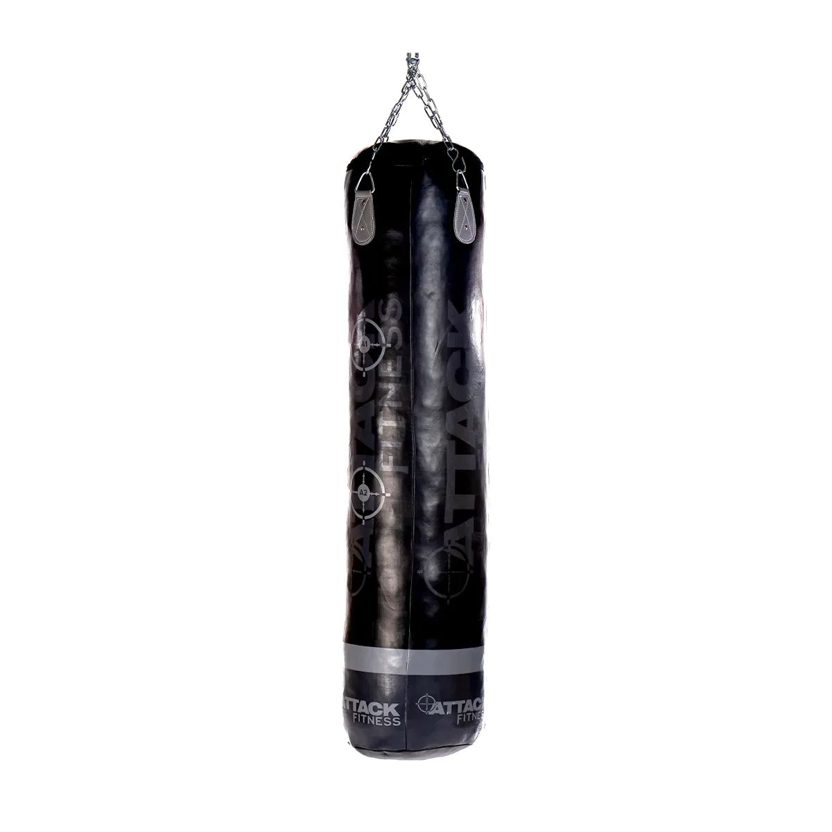 Attack Fitness Straight 5ft Leather Punch Bag With Two Pairs of Boxing Gloves - GymSphere