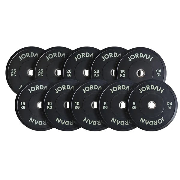 JORDAN Black Rubber Bumper Plates - GymSphere