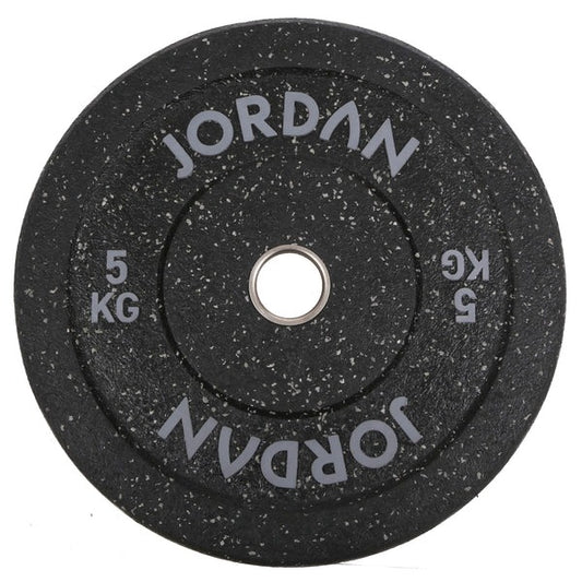 JORDAN HG Black Rubber Bumper Weight Plates - Coloured Fleck - GymSphere