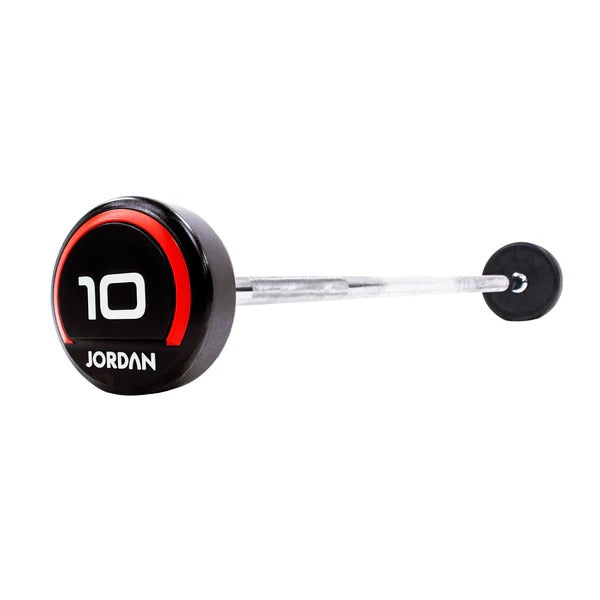 JORDAN Fixed Barbells - Straight Bar Urethane (Red) - GymSphere