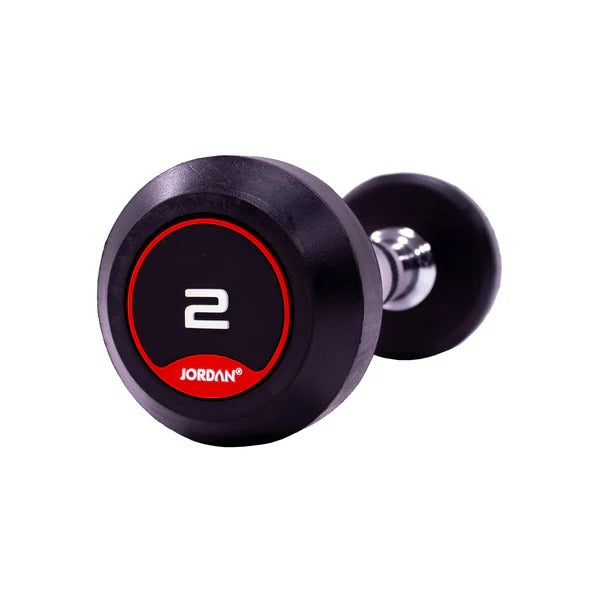 JORDAN Rubber Dumbbells - Up to 50kg (Red) - GymSphere