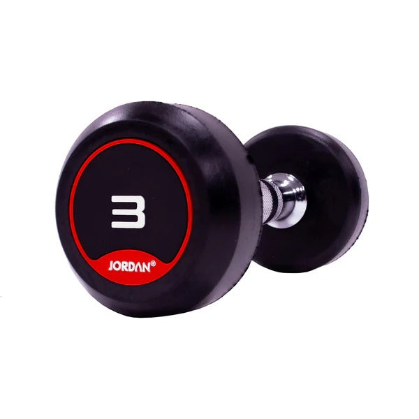 JORDAN Rubber Dumbbells - Up to 50kg (Red) - GymSphere