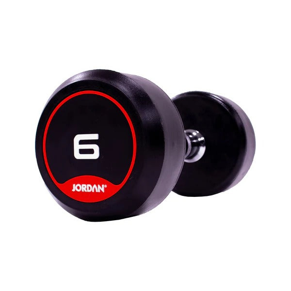 JORDAN Rubber Dumbbells - Up to 50kg (Red) - GymSphere