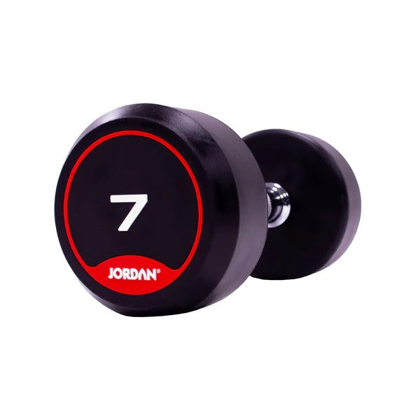 JORDAN Rubber Dumbbells - Up to 50kg (Red) - GymSphere