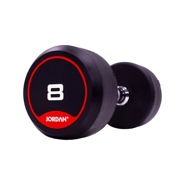 JORDAN Rubber Dumbbells - Up to 50kg (Red) - GymSphere