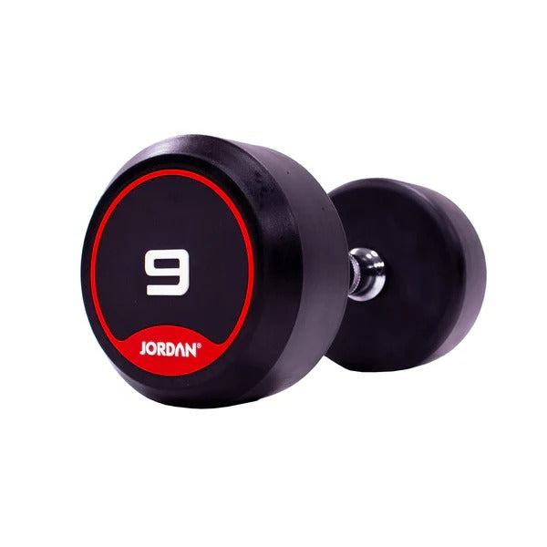 JORDAN Rubber Dumbbells - Up to 50kg (Red) - GymSphere