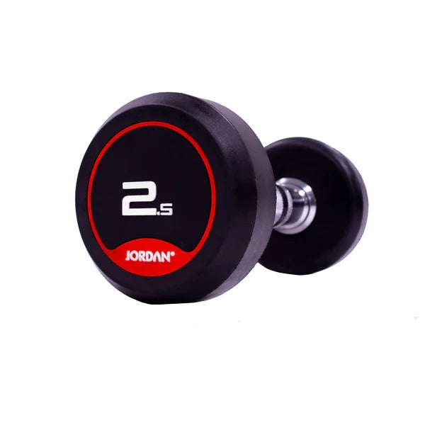 JORDAN Rubber Dumbbells - Up to 50kg (Red) - GymSphere