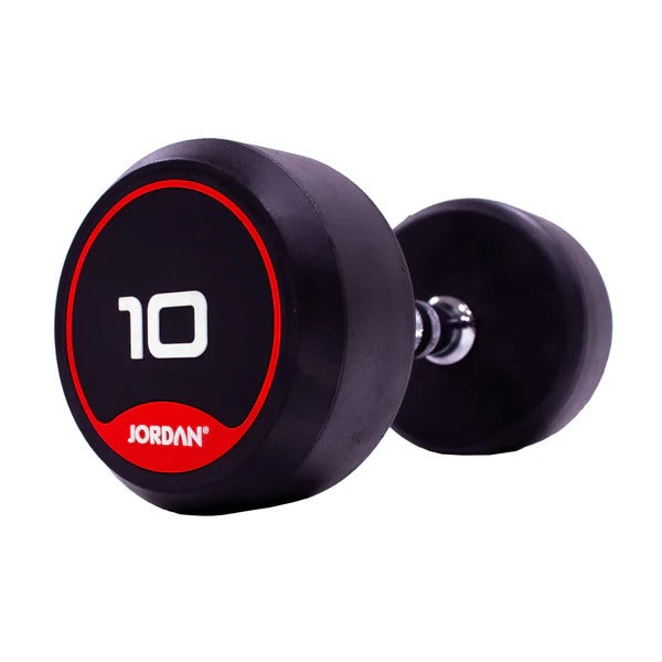 JORDAN Rubber Dumbbells - Up to 50kg (Red) - GymSphere