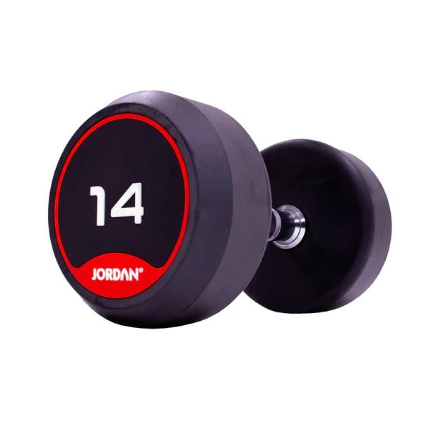 JORDAN Rubber Dumbbells - Up to 50kg (Red) - GymSphere