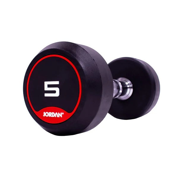 JORDAN Rubber Dumbbells - Up to 50kg (Red) - GymSphere