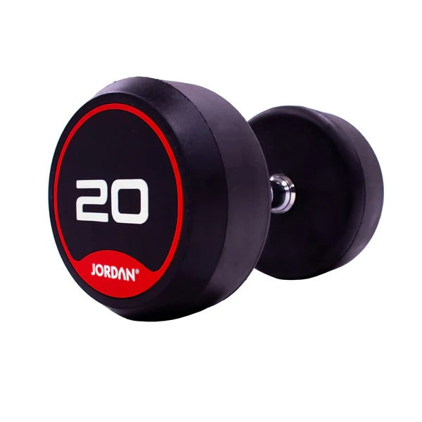 JORDAN Rubber Dumbbells - Up to 50kg (Red) - GymSphere