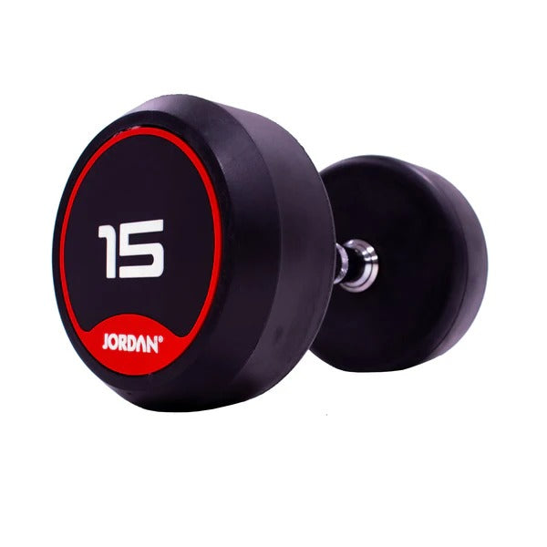 JORDAN Rubber Dumbbells - Up to 50kg (Red) - GymSphere